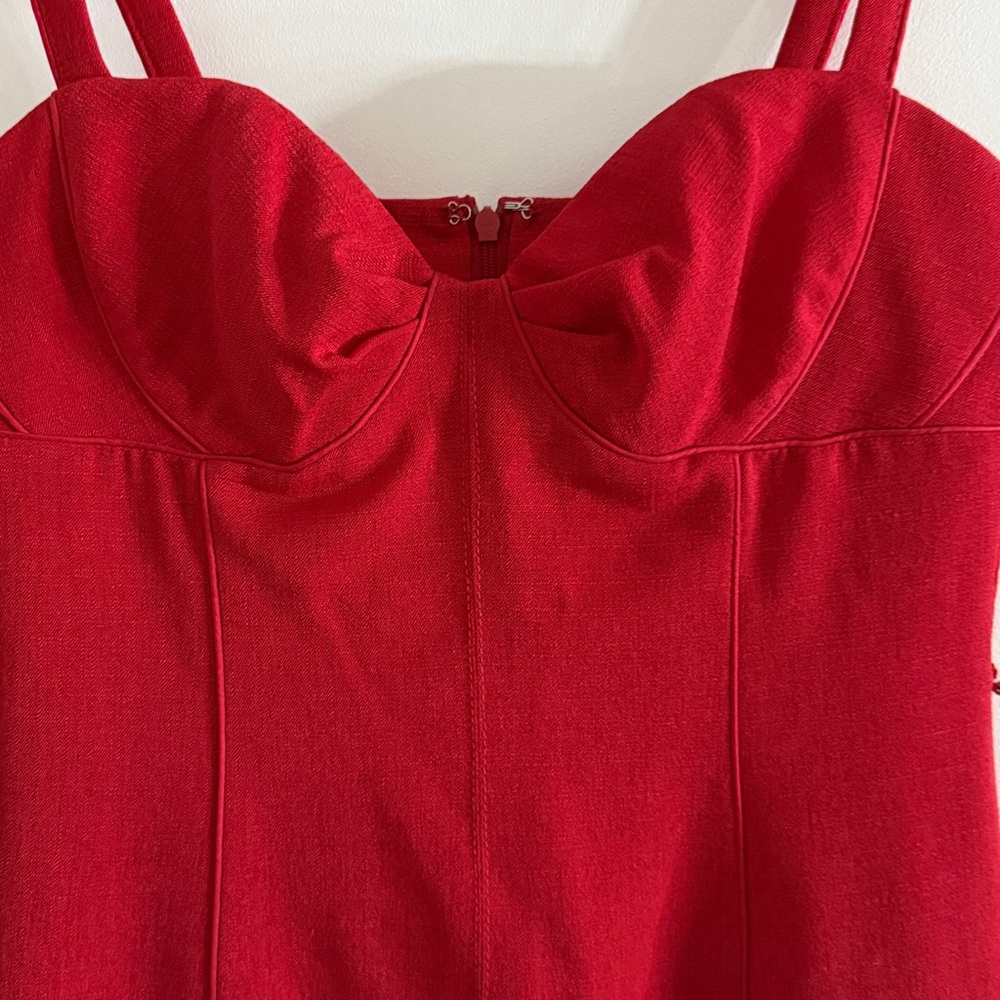 Yoana Baraschi Sweetheart Mini Dress Red Sz 2 $354 Chic Quiet Luxury NWT - Picture 3 of 6